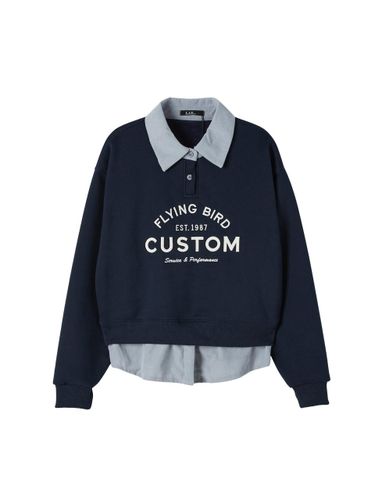 Layered Fleece-Lined Cotton Sweatshirt (AQ4CTB40) - LAP - Modalova