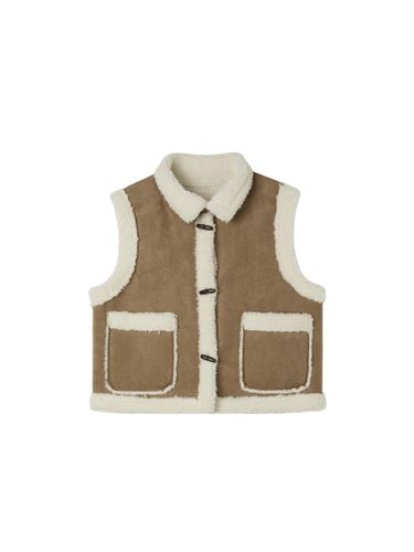 Sherpa Contrast Color Fleece Vest (AQ4MVB40) - LAP - Modalova