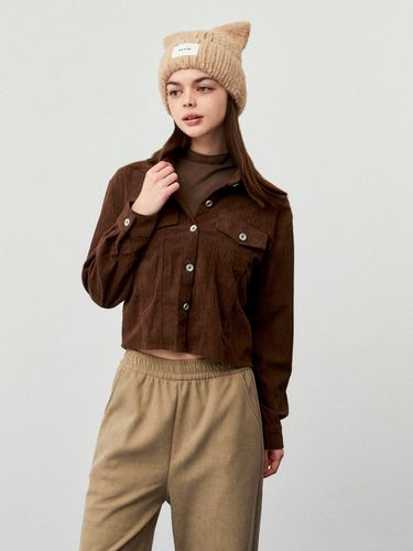 Corduroy Cropped Versatile Jacket [CAMEL] - koolkitten - Modalova