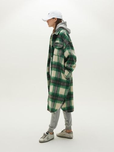 Wool Check Long Drop-Shoulder Coat [] - MMAM - Modalova