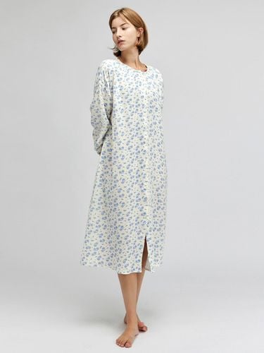 Cozy Cotton Floral Nightgown [Blue] - KOZNOK - Modalova