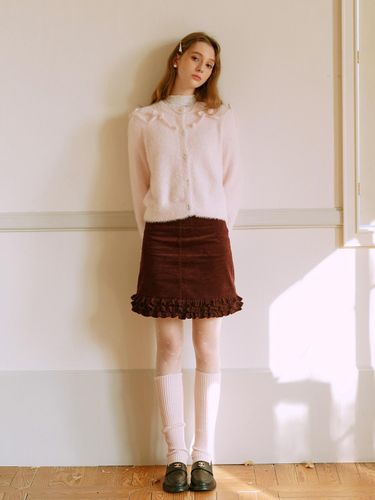 Ruffled Cotton Corduroy A-line Skirt - Cest Moidew - Modalova