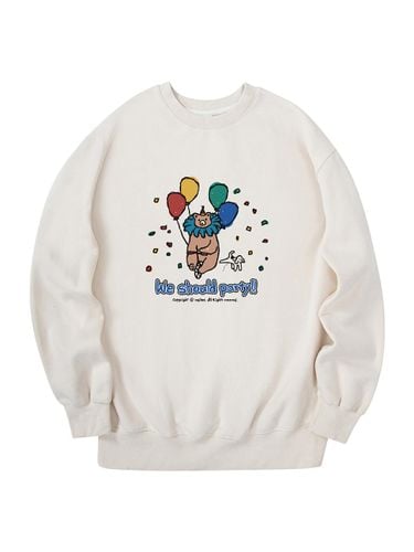 Oversized Heavyweight Cotton Party Bear Sweatshirt [Cream] - RADINEO - Modalova