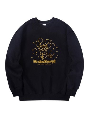 Premium Oversized Heavy Cotton Party Bear Sweatshirt [Black] - RADINEO - Modalova