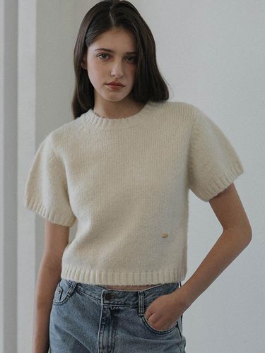 Half Sleeve Wool Blend Knit [beige] - DEHEVE - Modalova