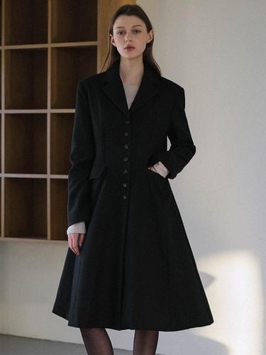 Hourglass Wool Long Coat [Black] - DEHEVE - Modalova