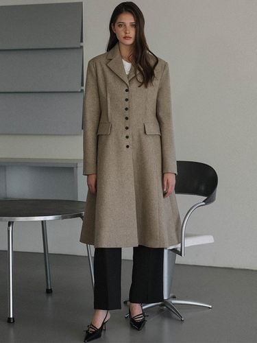 Hourglass Wool Blend Long Coat [beige] - DEHEVE - Modalova