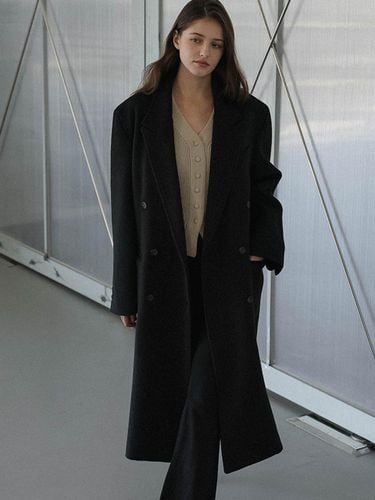 Overfit Premium Long Coat [Black] - DEHEVE - Modalova