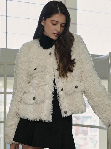 Round Fur Tweed Jacket [beige] - DEHEVE - Modalova