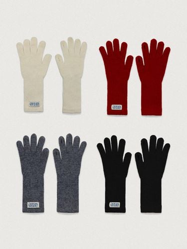 Wool Blend Touch Screen Long Gloves - chat de lama - Modalova