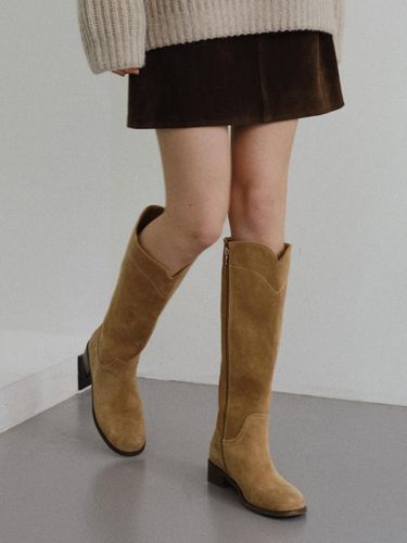 Suede Genuine Leather Minimalist Long Boots - URAGO - Modalova