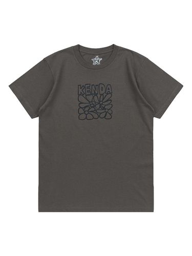 Floral Graphic Cotton Relaxed Fit T-shirt [Charcoal] - Kenda - Modalova