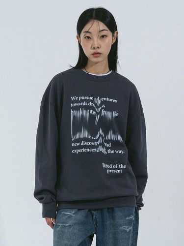 Oversized Triple Stitched Cotton-Polyester Sweatshirt [CHARCOAL] - Kenda - Modalova