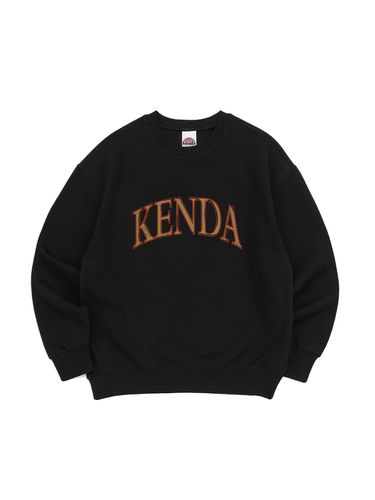 Oversized Triple Stitched Arch Logo Sweatshirt [BLACK] - Kenda - Modalova