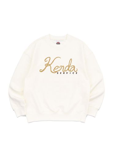 Script Logo Cotton Polyester Sweatshirt [Beige] - Kenda - Modalova