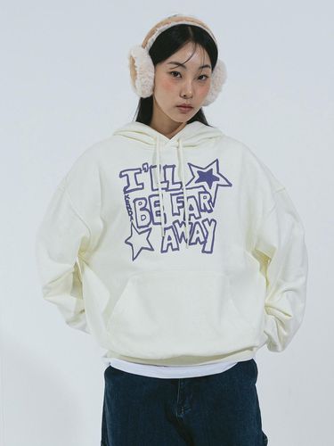 Oversized Fit Motto Lettering Hoodie [Beige] - Kenda - Modalova