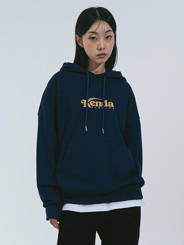 Cotton Polyester Relaxed Overfit Hood [Dark Blue] - Kenda - Modalova