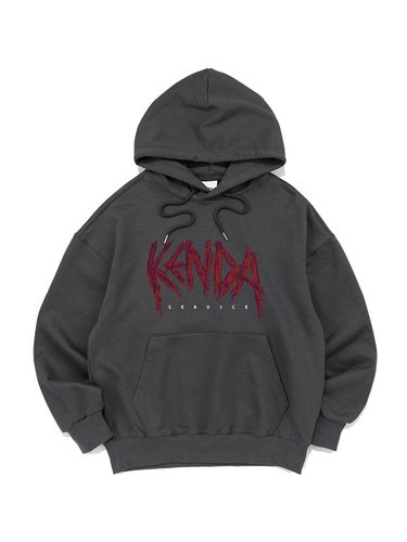 Grunge Logo Relaxed Overfit Hood [Charcoal] - Kenda - Modalova