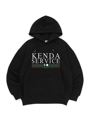 Cotton Polyester Overfit Bay Stripes Hood [Black] - Kenda - Modalova