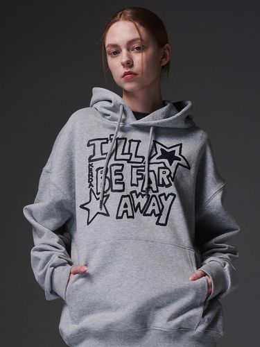 Motto Lettering Relaxed Fit Hood Tee [Melange] - Kenda - Modalova