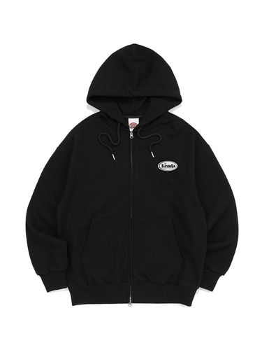 Oversized Cotton-Poly Triple Stitched Hoodie [BLACK] - Kenda - Modalova