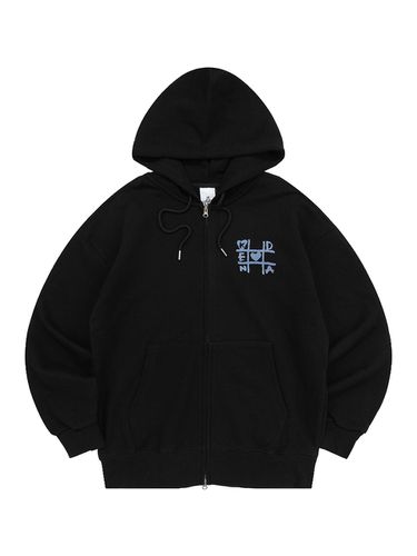 Cotton Polyester Relaxed Fit Hood Zip-up [Black] - Kenda - Modalova