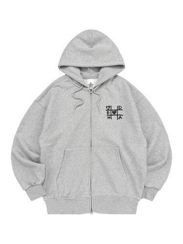 Cotton Blend Relaxed Fit Tic-Tac-Toe Hoodie [Melange] - Kenda - Modalova