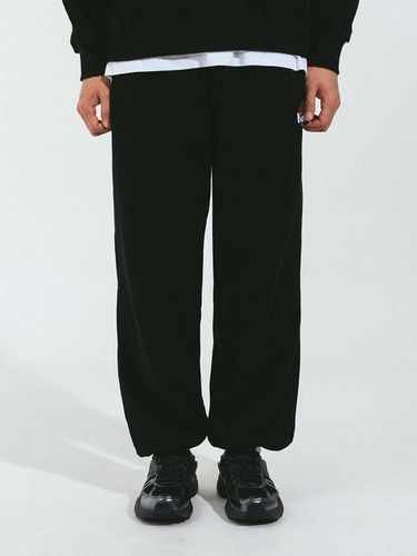 Cotton Polyester Oversized Vinyls Sweatpants [BLACK] - Kenda - Modalova