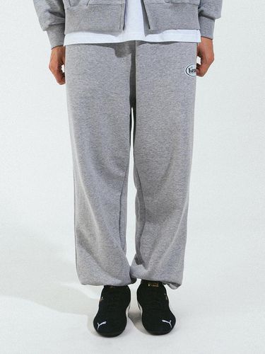 Cotton-Polyester Oversized Adjustable Sweatpants [Melange] - Kenda - Modalova