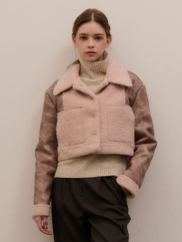 Reversible Wool Semi-Cropped Mustang Jacket [Pink] - camino - Modalova