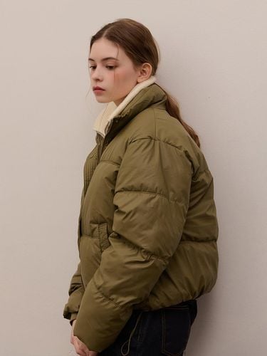 Lightweight Glossy Water-resistant Padding Jacket [Khaki] - camino - Modalova