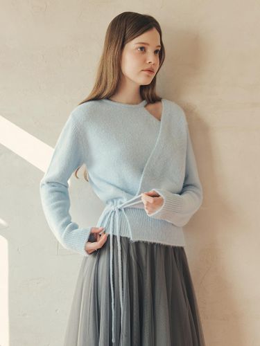 Wool Blend Cut-Out Wrap Sweater [] - ZEROSTREET - Modalova