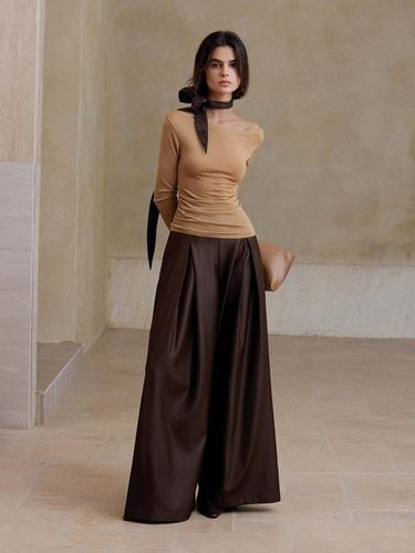 Wide-leg Drape Flowing Pants - yyiam - Modalova