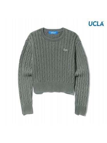 Pigment Washed Cable Knit Sweater [Light Khaki] (UA9LK51_62) - UCLA - Modalova