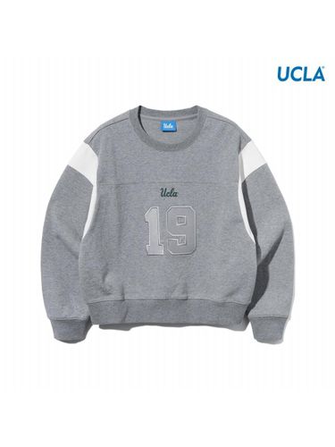 Crop Lettering Color Block Sweatshirt [-GREY] (UA9LT50_51) - UCLA - Modalova