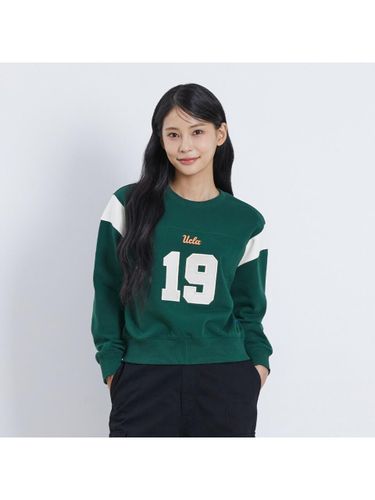 Crop Lettering Color Block Sweatshirt [GREEN] (UA9LT50_66) - UCLA - Modalova