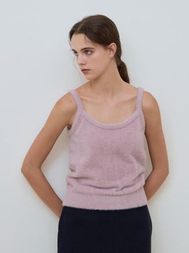 Fluffy Knit Sleeveless Bustier Top [Pink] (AESW4C013P2) - a.t.corner - Modalova