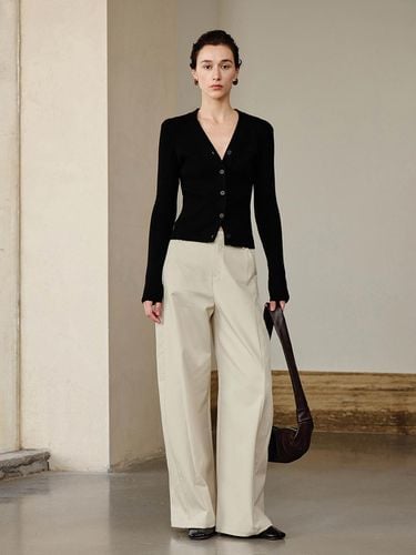 Casual Straight High-Waisted Wide Pants - yyiam - Modalova