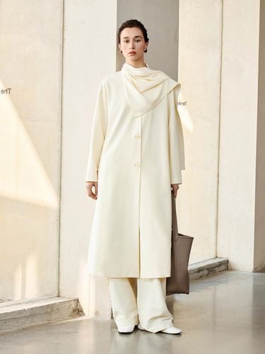 Detachable Scarf Relaxed Fit Trench Coat - yyiam - Modalova