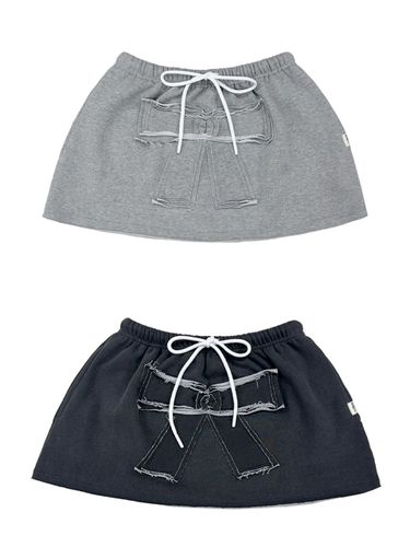 Ribbon Fleece Mini Cotton Skirt - HHIPS - Modalova