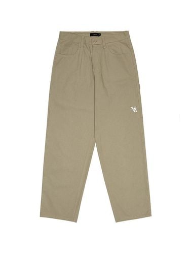 D Monogram Ripstop Wide Work Pants [Beige] - VARZAR - Modalova