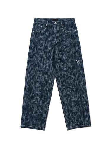 D Monogram Rain Wash Slub Tapered Denim Pants [Blue] - VARZAR - Modalova