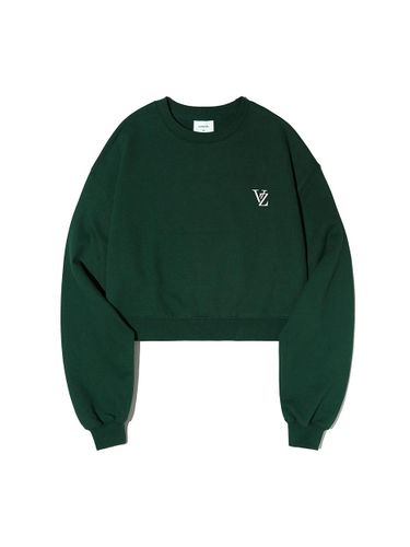 VZ Print Cropped Cotton Sweatshirt [Green] - VARZAR - Modalova