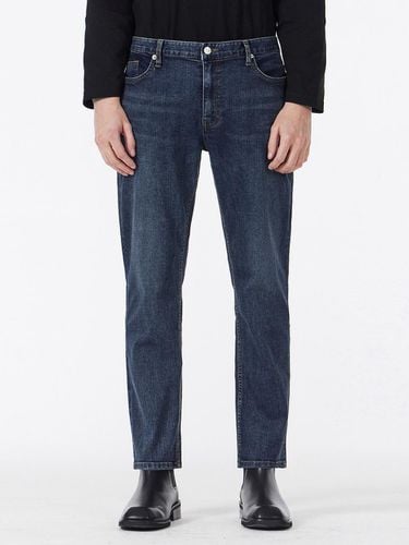 Studded Slim Crop-Fit Denim Pants [Dark Indigo] - VARZAR - Modalova