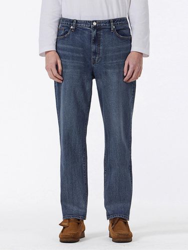 Signature Studded Tapered Crop-Fit Denim Pants [Indigo] - VARZAR - Modalova