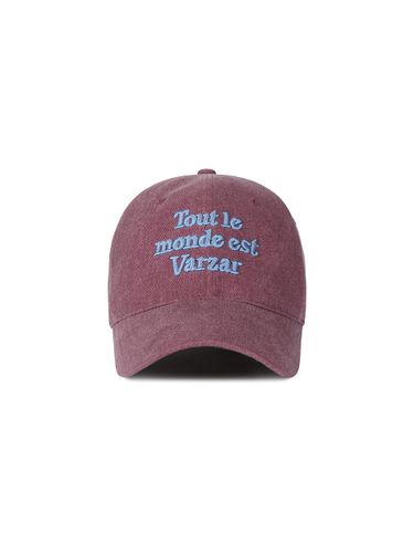 Cotton Adjustable TMV Lettering Ball Cap [Pigment Burgundy] - VARZAR - Modalova