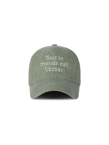 Cotton Oversized Lettering Ball Cap [Pigment Khaki] - VARZAR - Modalova