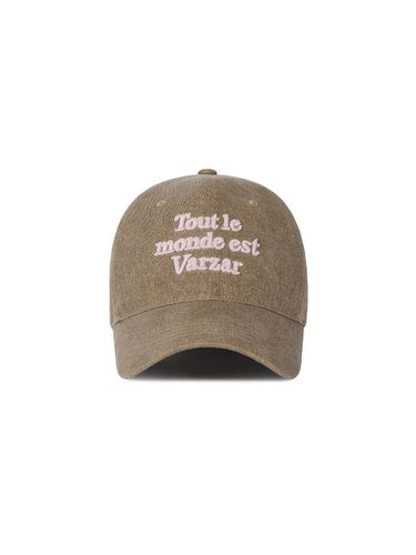 Cotton Adjustable TMV Lettering Ball Cap [Pigment Brown] - VARZAR - Modalova