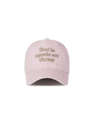 Cotton Adjustable Lettering Ball Cap [Pigment Pink] - VARZAR - Modalova