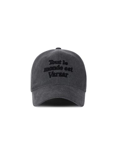 Cotton Oversized Lettering Ball Cap [Pigment Black] - VARZAR - Modalova